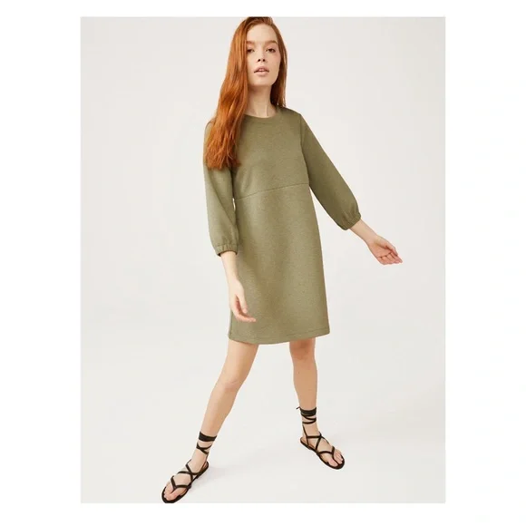 Free Assembly | Dresses | Free Assembly 34 Sleeve Green Swing Dress Size Xs  | Poshmark